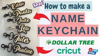 How To Make A Name Keychain | Faux Leather | Offset | Dollar Tree Hack | Cricut | Step by Step