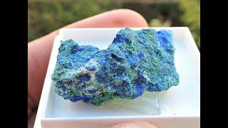 Azurite and Malachite mineral specimen from the Lavrion mines in Greece.