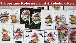 5 Tipps zum Kolorieren mit Alkoholmarkern - Basic Tutorial - Stampin´Blends, Copic, Spectrum noir