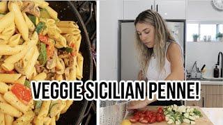 COOKING WITH KRISTEN! | Veggie Sicilian Penne