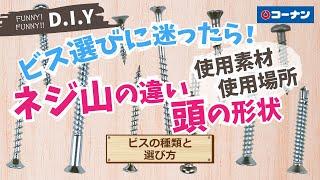 ビスの種類と選び方【DIY】コーナン