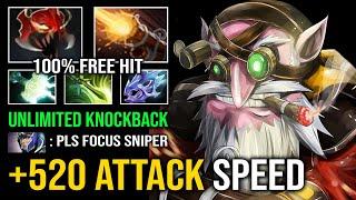 WTF 100% FREE HIT 520 Attack Speed Unlimited Knockback Max Range Super Speed Sniper Dota 2