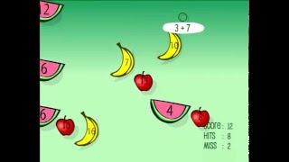 Fruit Splat Addition Math Game - (Level 2: Addition - Single digits ) Gameplay