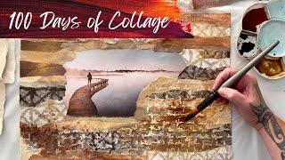 How To Create Your Collage on Paper Like A Watercolour Painting - 100 Days of Collage (Week 2: #14)