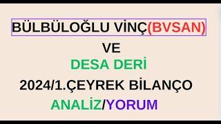 #BVSAN HİSSE #DESA DERİ HİSSE BİLANÇO ANALİZ 2024/1.ÇEYREK