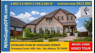 Everleigh Plan By Highland Homes in Thompson Farms in Van Alstyne, TX