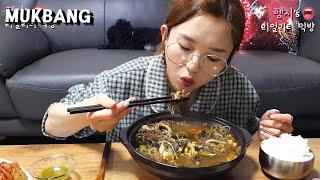 리얼먹방:) 양선지해장국  디저트는 파인애플 ㅣSeonji HaejanggukㅣREAL SOUNDㅣASMR MUKBANGㅣEATING SHOWㅣ