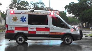 Ambulancia Y-35 de la SSP Yucatán respondiendo a una emergencia