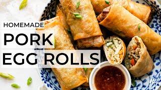 HOMEMADE PORK EGG ROLLS | Chinese-American family recipe – crispy, golden, & perfect every time!