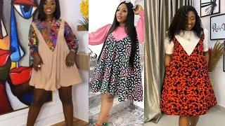 Stylish flare gown with yoke/Ankara patch. How to make a flare dress / How to sew a flare gown.