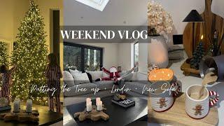 Putting up the Christmas Tree, Overnight stay in London + New sofa! Weekend vlog