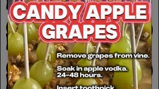 Boozy Caramel Apple Grapes!