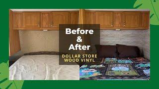 Dollar Store Bedroom Makeover using Faux Wood sticker panels! Time lapsed