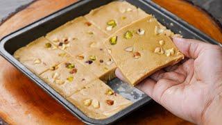 No Milk, No Milk Powder Flour Sweet Barfi | Delicious & Unique Sweets Recipe | Flour Sweets Barfi