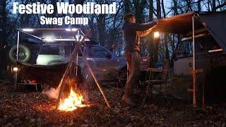 Festive Woodland Camp with Kent Survival.  Christmas Dinner Cooked in a  Ground Oven. Canvas Swags.