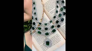 Beautiful Emereld necklace 2023 l Green stone necklace #necklacedesign #viralshorts #subscribe#like