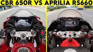 (2024) CBR 650R VS Aprilia RS 660 | 0 TO 100 | TOPSPEED !!!