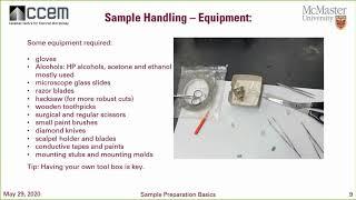 CCEM Webinar Series - Basics to Electron Microscopy Sample Preparation