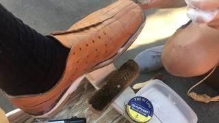 Restoring branded italian shoes