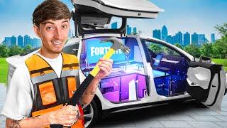 I Built A SECRET Gaming Room In My Car! (Tesla)