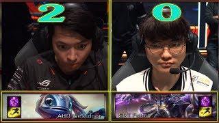 FAKER Kassadin vs Westdoor Fizz this is MSI 2015??? | SKT vs AHQ highlights - Worlds 2017