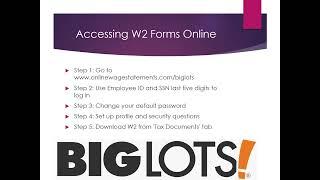 How to Access Big Lots Pay Stubs & W2s