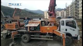 Hot sale TOPWORLD 28m concrete mixer truck hydraulic boom pump