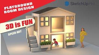 Playground Room Design | SketchUp Speed Art