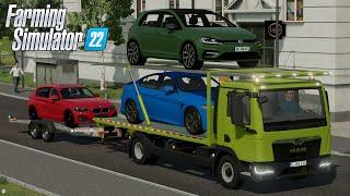 FS22 - TRANSPORTING new cars with MAN TGL TOW TRUCK - Truck Mod for Farming Simulator 2022 ROLEPLAY