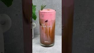 Iced Pink Latte in 25 seconds #icedlatte #pinklatte