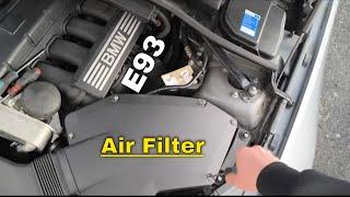 How to change your air filter on your BMW E93 325i 3 liter motor cabrio in 5 minutes !!!