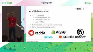 Change Data Streaming For Spring Boot With Apache Kafka and Debezium by Alex Soto @ Spring I/O 2022