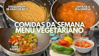 COMIDAS DA SEMANA VERSÃO MENU VEGETARIANO | cardápio vegetariano completo e fácil