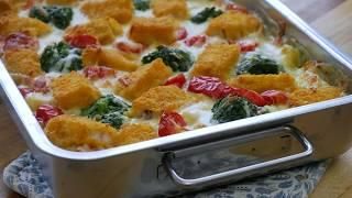 Fish Fingers Potato Bake with Spinach & Tomatoes | Recipe | Oven-Baked | Simple | Easy | Fast Food