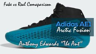 Adidas AE 1, Anthony Edwards Ant Man. Fake vs Real. Arctic Fusion Colorway