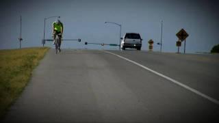 Aaron Linn rides a bicycle across oklahoma