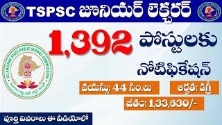 1392 posts Junior Lecturer Posts Notification by TSPSC| Eligibility Criteria, Age, Salary, Syllabus