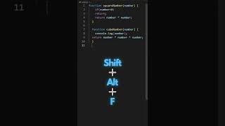 Format Code in VS Code - Shortcut