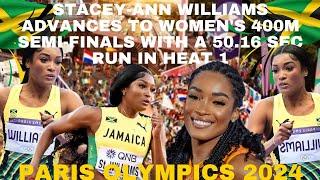 Stacey-Ann Williams Advances to Women's 400m Semi-Finals with a 50.16 Sec Run in Heat 1