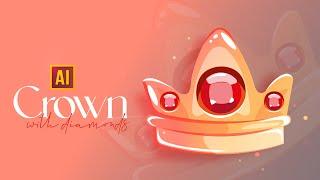 HOW TO DRAW A CROWN (CARTOON STYLE) IN ADOBE ILLUSTRATOR