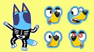 Bluey Make a Face Stickers - Bluey & Bingo Halloween Costume Crafts