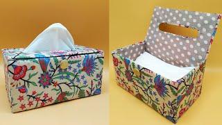 Make A Beautiful Tissue Box / Tissue Holder At Home | Amazing Cardboard Home Decor Ideas