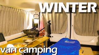 -22°C Solo VAN Camping in Winter [CamperVAN LIFE] [COOKING, RELAXING, ASMR ]