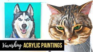 How to Finish Acrylic Pet Portraits  | Animal Art Therapy