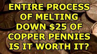 Melting down your copper pennies - total process and cost involved - Is it worth it? Let's find out!