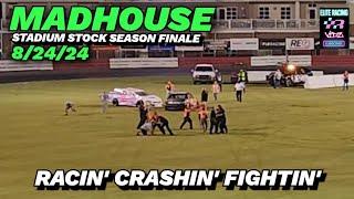 STADIUM STOCK SEASON FINALE ENDS WITH A BRAWL: MADHOUSE 15 LAPS 8/24/24 #race #crash #racing #nascar