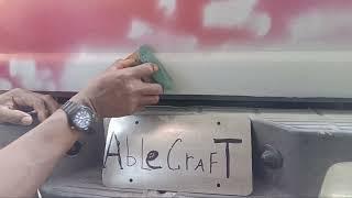 Ablecraft 1998 Ford Ranger tailgate rust repair series: Day 5 part 1 "Sanding the small Patch"