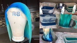 how to water color hair blue in 10 minutes | how to water dye