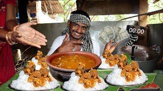 2000₹Challenge-8-minutes-5-Plate mutton head curry rice Eating challenge