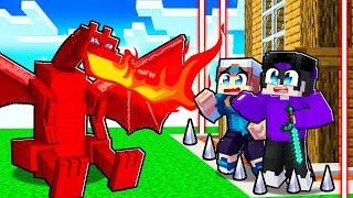 EJDERHA SALDIRISINDAN Kurtulmak için GÜVENLİ EV İnşa Ettik! - Minecraft